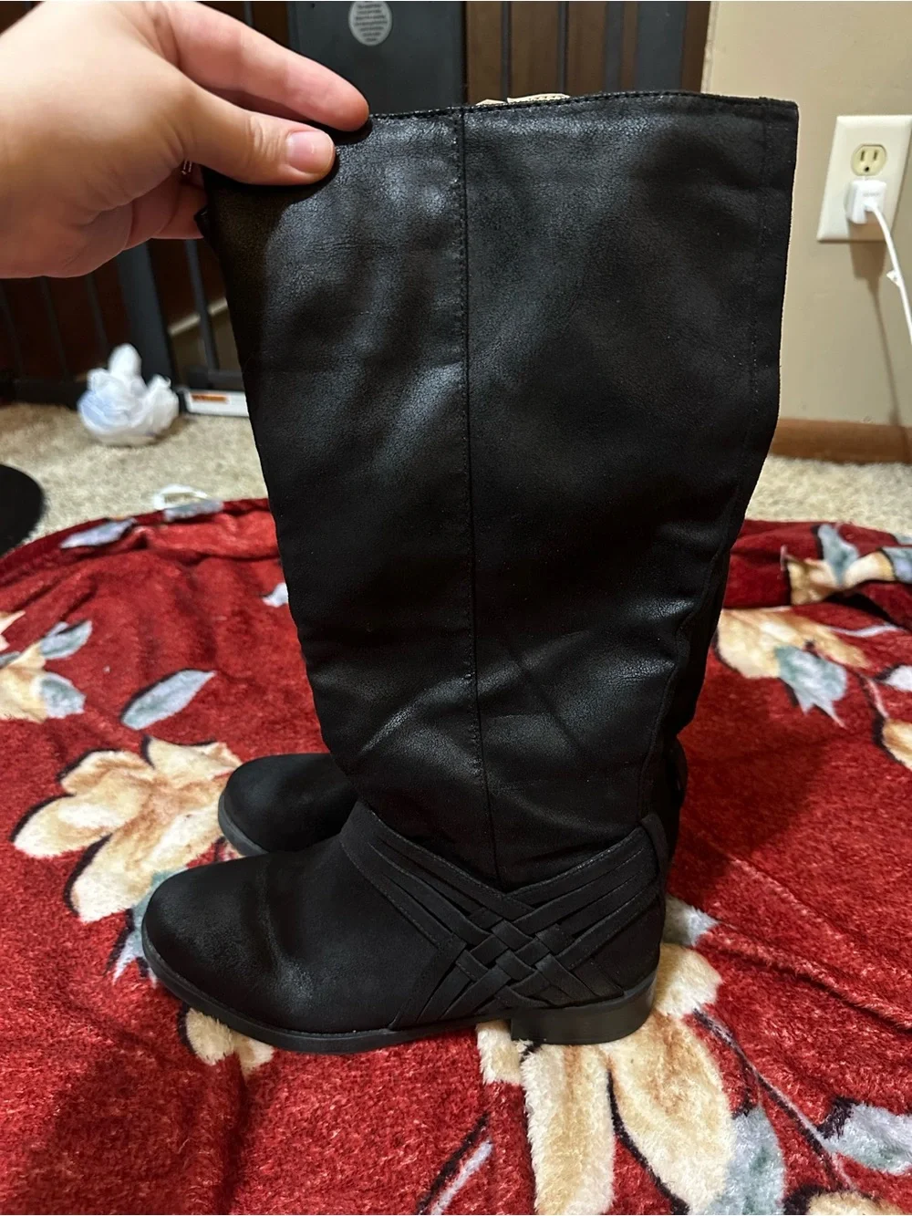 Journee Collection Black Meg Wide Calf Knee High Riding Boots Boho Chic Western
